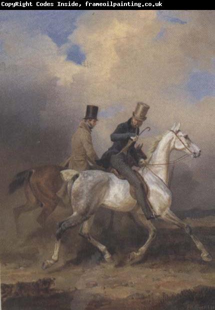 Franz Kruger Outing of Prince William of Prussia on Horse Back,Accompanied by the Artist (mk45)